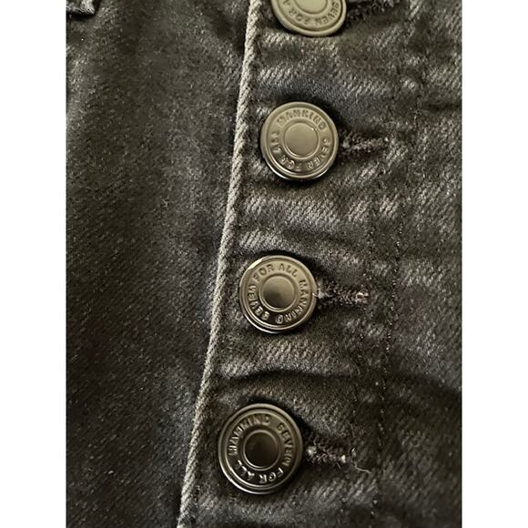 7 FOR ALL MANKIND Portia High Rise Megaflare Jeans Ludlow Black Sailor Buttons - Picture 9 of 16